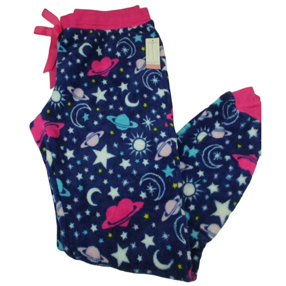 Bobbie Brooks Womens Pajama Pants XL Soft Fleece Lounge Sleepwear Stars Planets - Picture 8 of 10